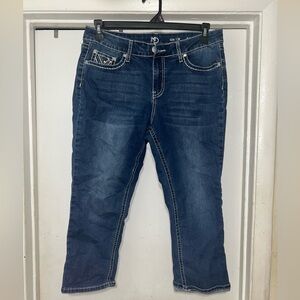 Dark Blue Cropped Women's Jeans